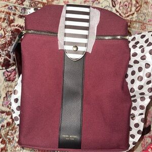 Henri Bendel Maroon and Black Backpack